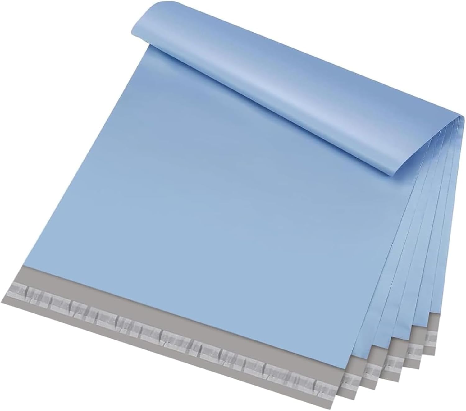 Poly Mailers 12x15.5 50PC Shipping Bags for Clothing Light Blue | Medium Size Self-Seal Mailing Poly Bags Shipping