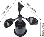 Wind Indicator Shell Anemometer Wind Speed Shell Replacement Part Plastic Measure Device Housing for Weather Stations Greenhouses Outdoor Use 6.29 X 6.29 X 5.90 in
