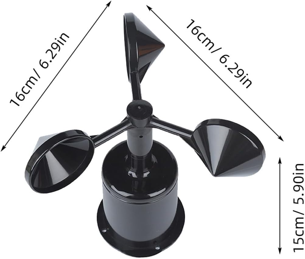 Wind Indicator Shell Anemometer Wind Speed Shell Replacement Part Plastic Measure Device Housing for Weather Stations Greenhouses Outdoor Use 6.29 X 6.29 X 5.90 in