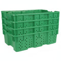 Hudson Exchange 24 x 16 x 7.3" (4 Pack, 7.5 Gallon) Agricultural Nest and Stack Vented Crate Handled Storage