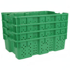 Hudson Exchange 24 x 16 x 7.3" (4 Pack, 7.5 Gallon) Agricultural Nest and Stack Vented Crate Handled Storage