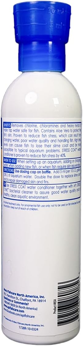 STRESS COAT Aquarium Water Conditioner 8-Ounce Bottle