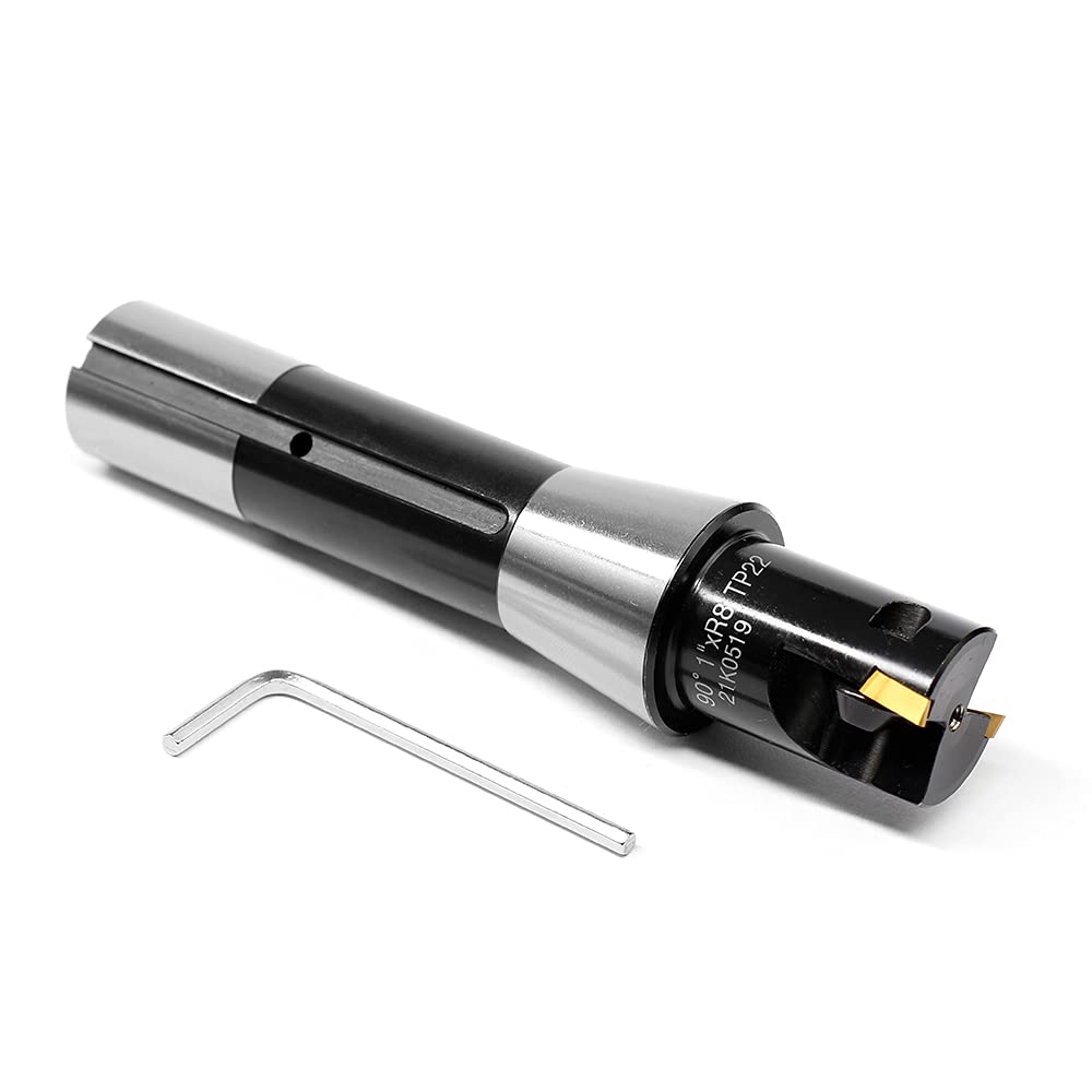 OSCARBIDE Indexable End Mill R8 Shank TP22,1" Cutting Diameter,2 Flutes