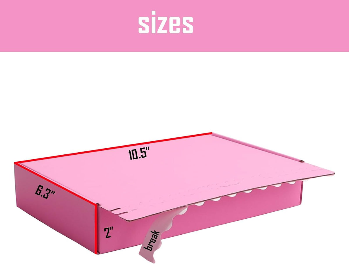 Pink Hard Corrugated Shipping Boxes 10.5x6.3x2 Inch Gift Packaging Boxes