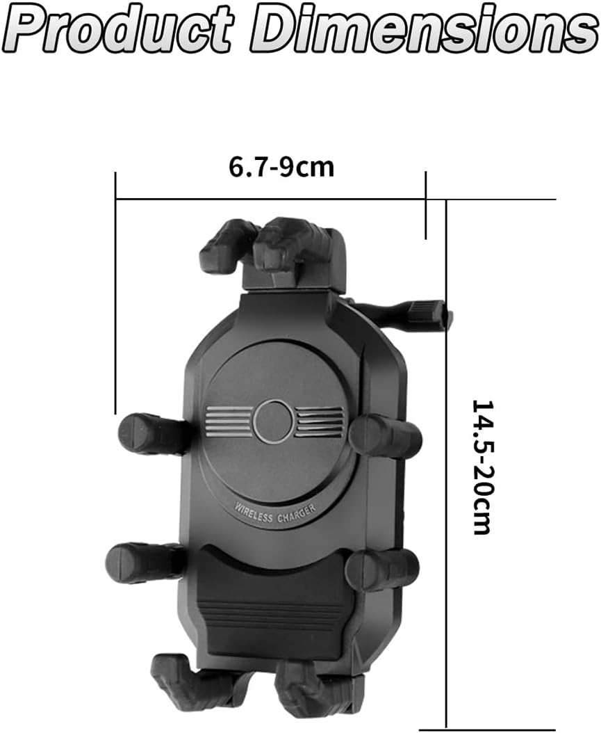 Motorcycle Phone Mount with Sunshade for KTM 890 Duke R (2021-2025), 360° Rotatable Shockproof Handlebar & Mirror