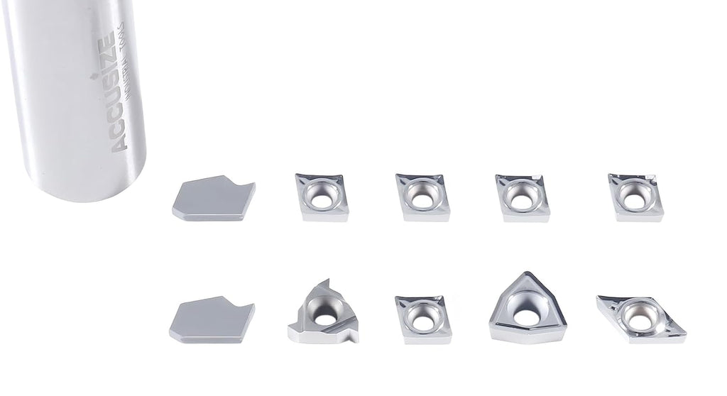 Accusize Carbide Insert Set for 1/2 in Turning Tool, 10 Pc, for Aluminum