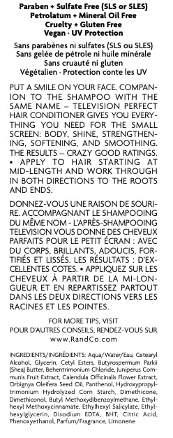 TELEVISION Perfect Hair Conditioner, 33.8 oz/1000 mL, Dark Waves Scent