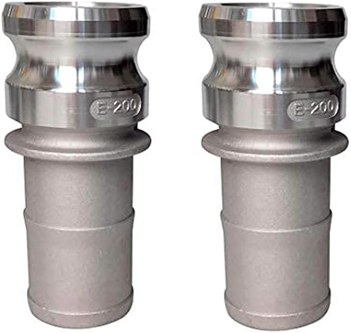 2pc Aluminum Camlock Fittings part E, Cam & GrooveHose Fittings -2 inch Male Adapter & Coupling