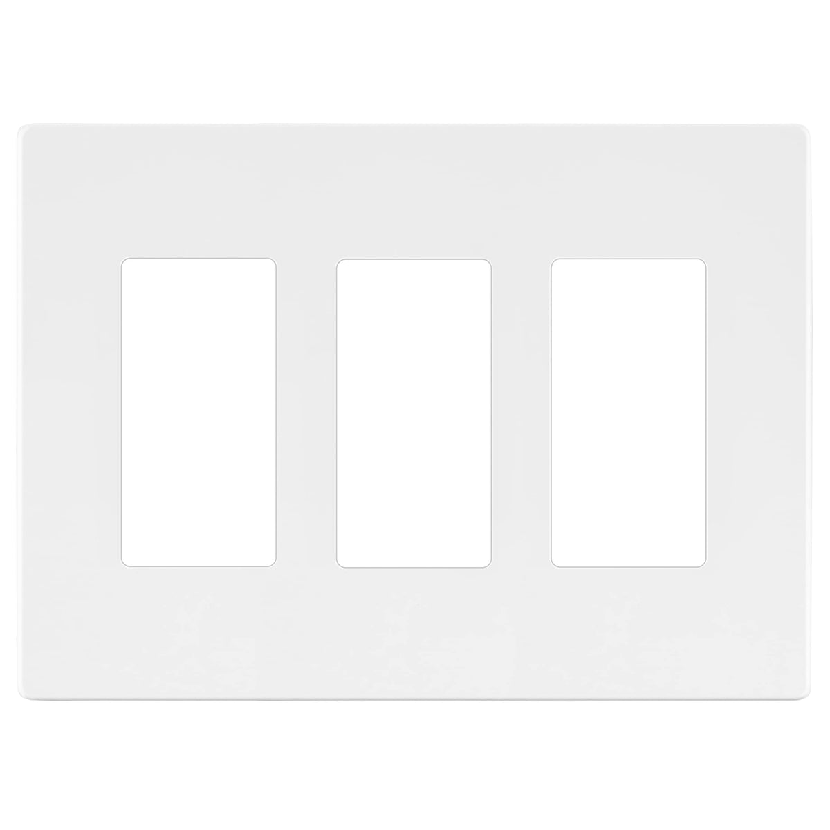 LIDER Triple Decorator Switch Cover, Screwless Wall Plate, Mid-Size 3-Gang