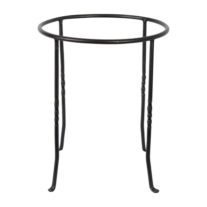 Fb14 Ring Wrought Iron Metal Plant Birdbath Bowl Stand Flowerpot Holder Black for Indoor Outdoor Garden Patio Yard