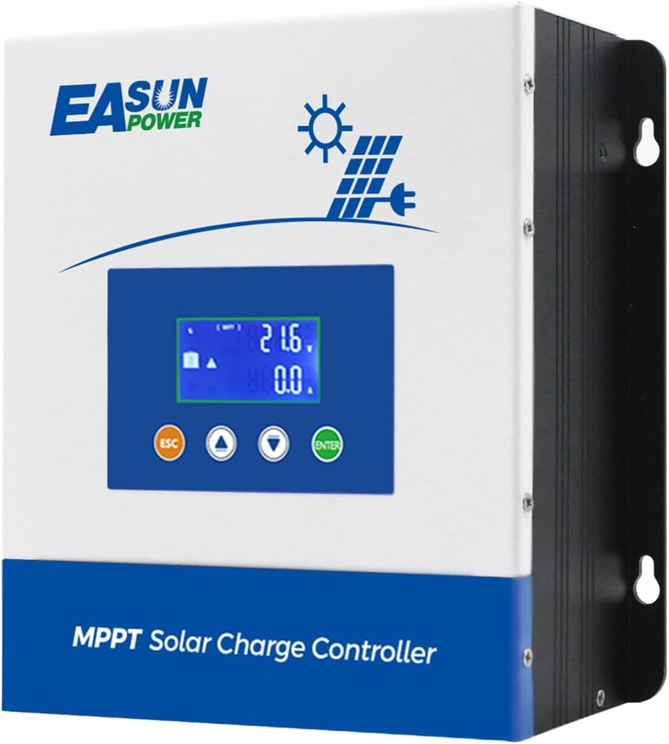 60A MPPT Solar Charge Controller,12V/24V/36V/48V Auto,Max Input 150V LCD Display Regulator Intelligent Charge