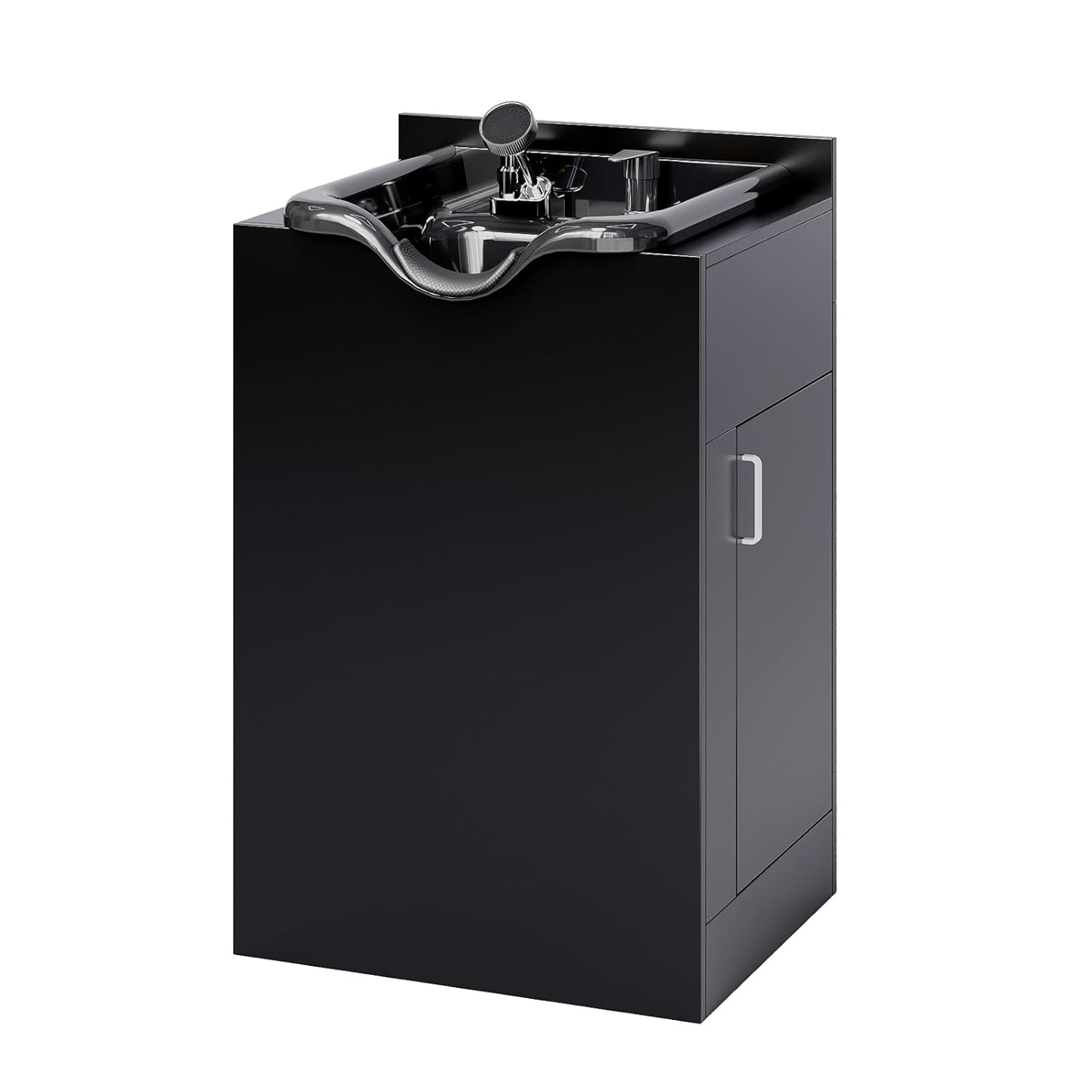Shampoo Bowl with Cabinet, Salon Wet Station with Sprayer Faucet Shampoo Cabinetry, Portable Hair Wash Sink for