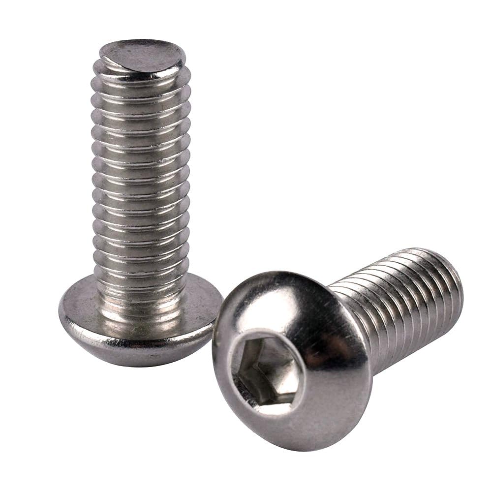 50Pcs #10-24 x 1 Button Head Socket Cap Screws Allen Hex Bolts, 304 Stainless Steel 18-8, Coarse Thread UNC Full Thread