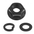 CLAHJQX 50-Set M6 Flange Nut with Flat & Lock Washers, Black