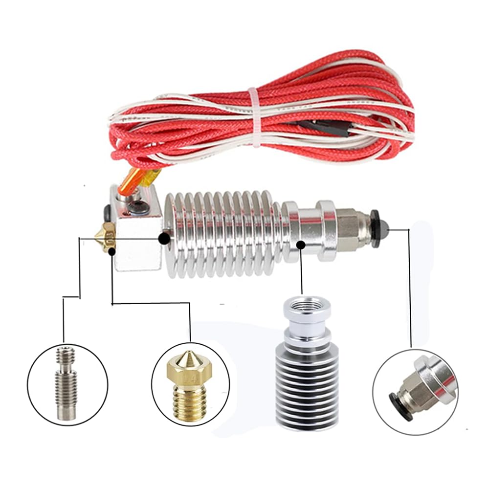 24V 40W All-Metal V6 J-Head Hotend Extruder Hotend 1.75mm kit for 3D Printers 0.4mm Nozzle…