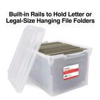 Store & Slide Plastic File Box, Latching, Letter/Legal, 2/Pk