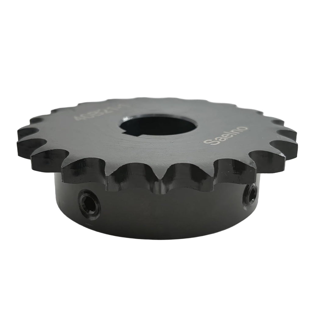 #40 Roller Chain Sprocket Type B 1 inch Bore 21 Tooth, Hardened Antirust 1045 Steel Drive Sprockets 40B21-1
