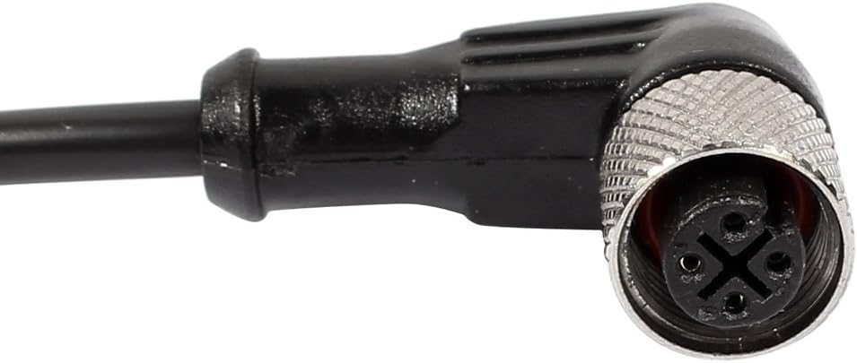 uxcell M12 2M Female Right Angle 4Pin Connector Aviation Socket Electrical Cable