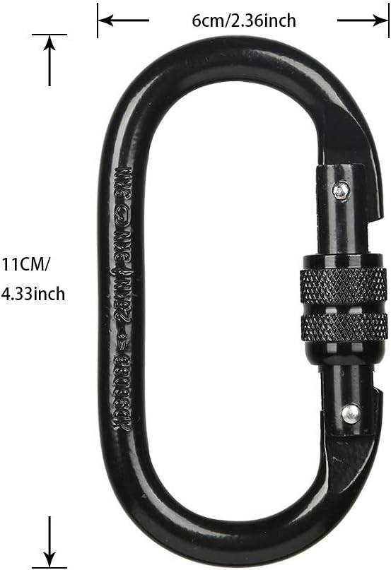 Heavy Duty Locking Climbing Carabiner Clip CE Rated 25 kN 5600 LB Rugged Terrain Approved Industrial Strength Twist