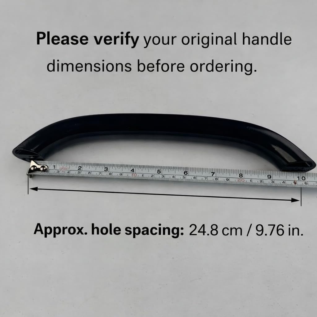 Microwave Door Handle Black Compatible with Frigidaire Electrolux Select Microwaves, Replace# 5304477398, Approx. 24.8 cm / 9.76 in Hole Spacing, 27.6 cm / 10.87 in Overall Length