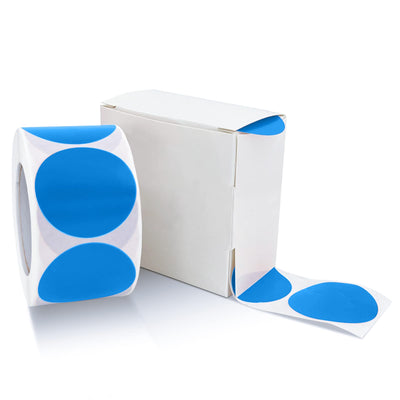 Blue Circle Round Stickers 1.5 Inch Vinyl Dot Labels Roll 500 Pcs