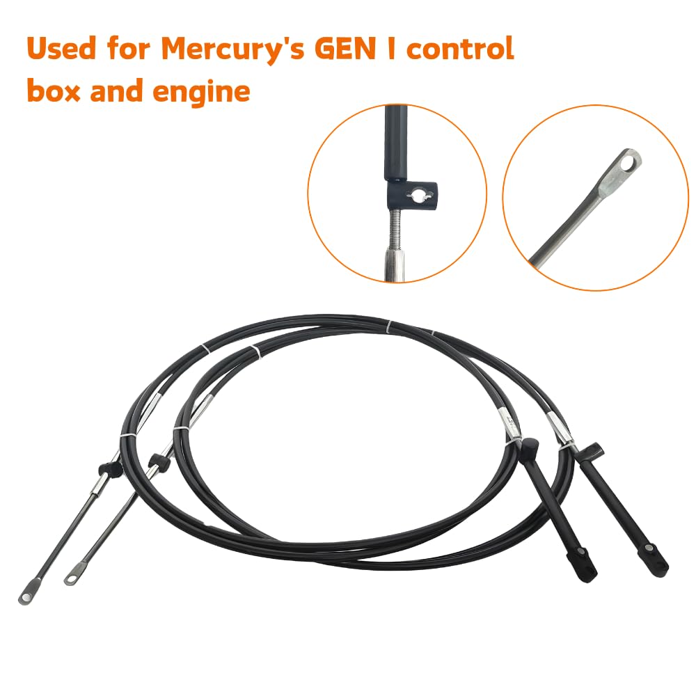 Boatcon 14FT GEN I Throttle Shift Control Cable Replace CC17914 Fits For Mercury Mariner Outboard Engine 2Pcs/Set
