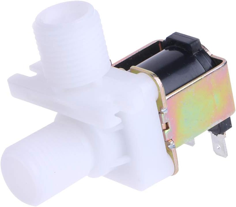 Beduan Plastic Water Solenoid Valve Normally Closed, DC 24V 1/2" G Male Elbow For Washing machine Replacement Part