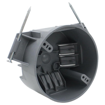 New Work Round Electrical Box 1-Gang 20.3 Cu.in PVC Round Outlet Box with Two Nails for Residential and Light