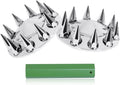 Chrome ABS Plastic Front Hub Caps Wheel Axle Covers with 33 mm Screw on Lug Nut Covers for Semi Trucks 1 Pair (Spiked)