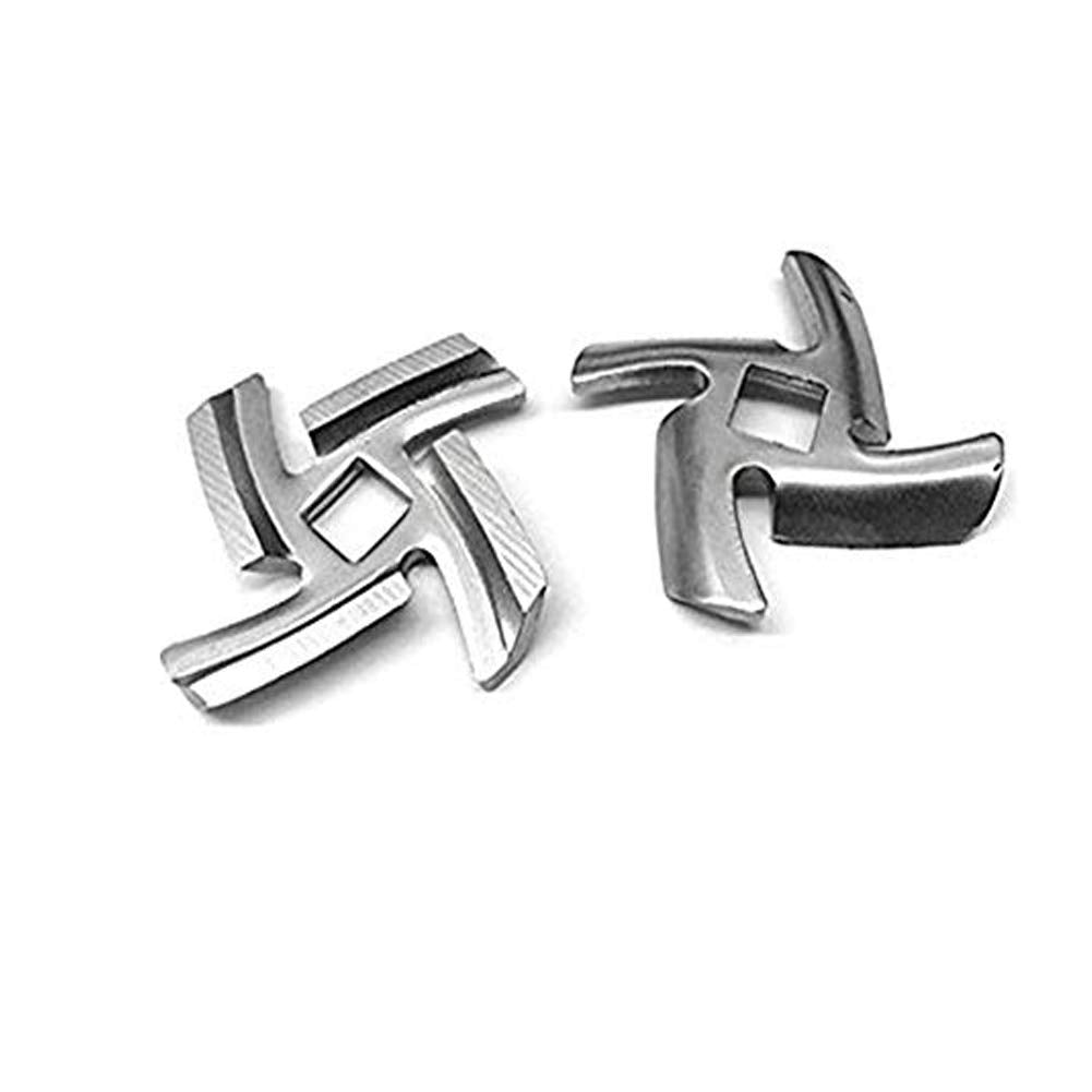 5# Food Meat Grinder Blade Stainless Steel Knife Cutter Compatible with Size 5 Meat Grinder Grinde, Fits Kitchen (2 Pack)