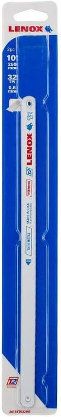 LENOX 32 TPI Hacksaw Blades, 10", 2 Count (2014655)