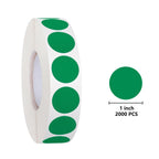 Pack of 2000 Round Color Coding Circle Dots Stickers Labels (1", Green)