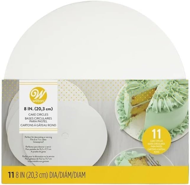 8 Round Cake Boards, 11pk, White-Wilton-2104-1162