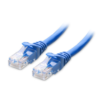 10Gbps Snagless Cat 6 Ethernet Cable, 50ft, Blue | 24 AWG Bare Copper, Gold-Plated RJ45, PoE++, 550MHz Bandwidth