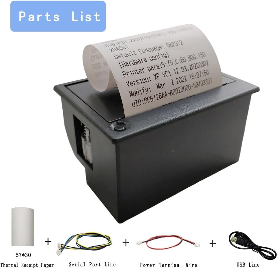 Embedded 58MM Thermal Receipt Printer Mini Printing Module Support USB and TTL Serial Port ESC/POS Commands