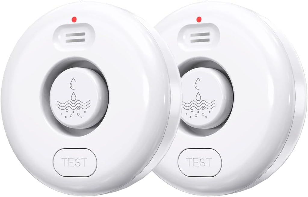 Water Leak Detector for Home 2 Pack, Driping Leakage Flood Detectors IP67 | Wet Moisture Alert, 120dB Adjustable