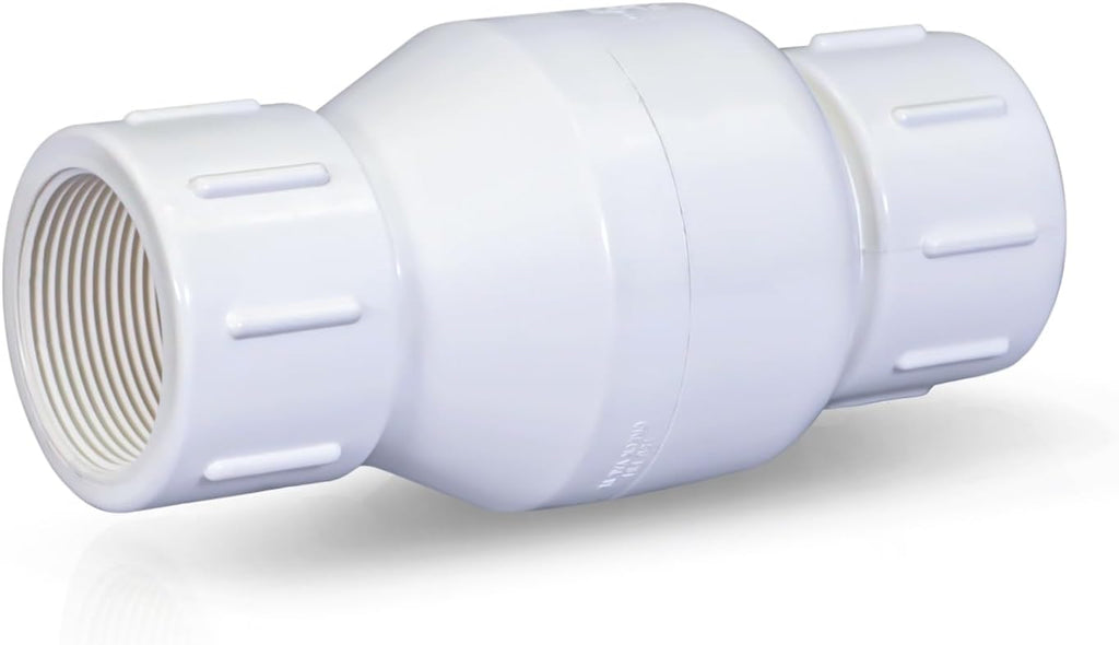 Midline Valve 4I2U12 PVC Inline Check Valve for Backflow Prevention 1/2'' FIP White Plastic