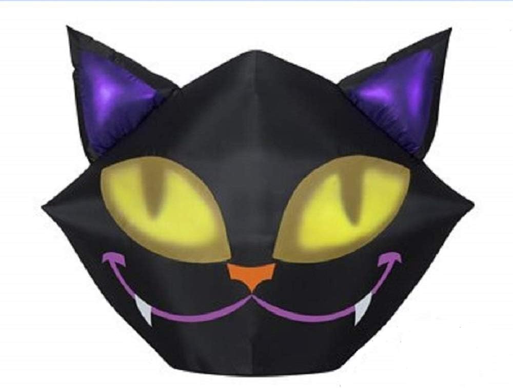 Black Cat with Eye Scream Projection Eyes Halloween Inflatable