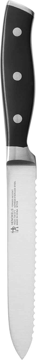 Forged Accent Razor-Sharp 5-inch Serrated Utility Knife, Tomato Knife, German Engineered Informed by 100+ Years of