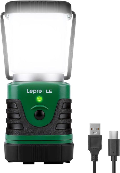 1000LM LED Camping Lantern Rechargeable, 4400mAh Green Tent Light with 4 Light Modes, Waterproof Lantern Flashlight