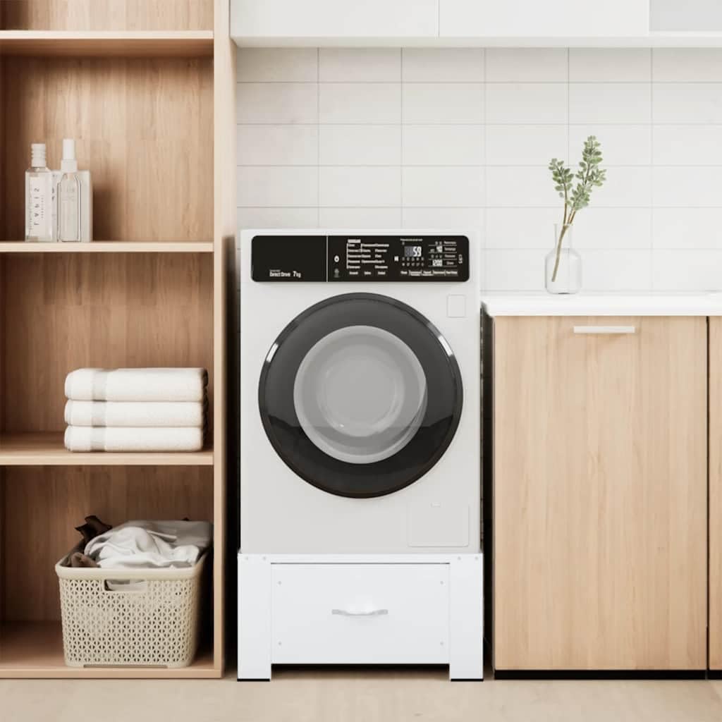 vidaXL Washing Machine Base with White Drawer Holder for Washing Machine