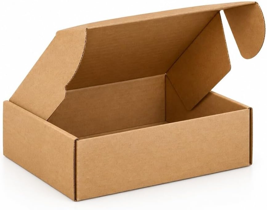 Kraft Shipping Boxes 8x6x2", Corrugated Cardboard Mailer,50 Count