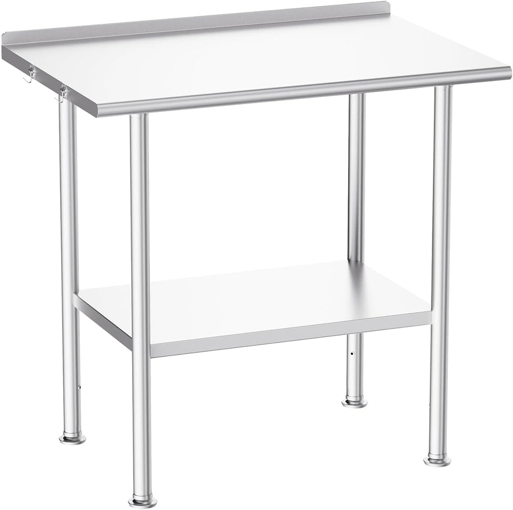 NSF Stainless Steel Prep Table 24X36 inch with Backsplash