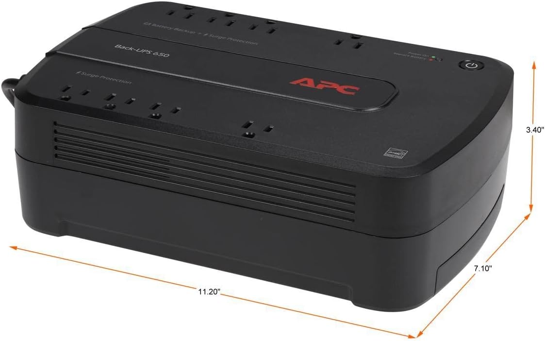 UPS 650VA/390W Battery Backup & Surge Protector for PC, NAS | BE650G1 | UPS battery backup for Office Electronics.