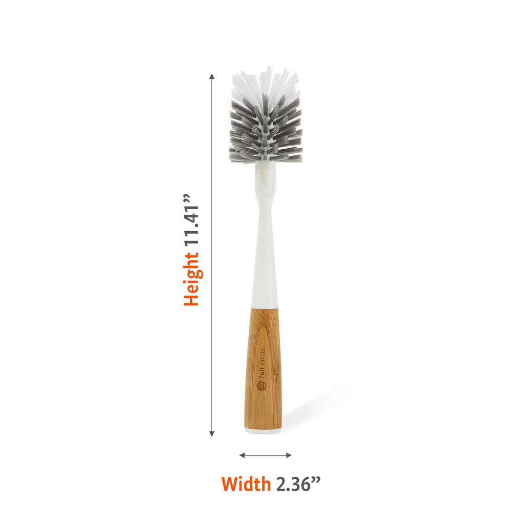 Upstanding Bottle Brush, Deep Cleans Water Bottles, White