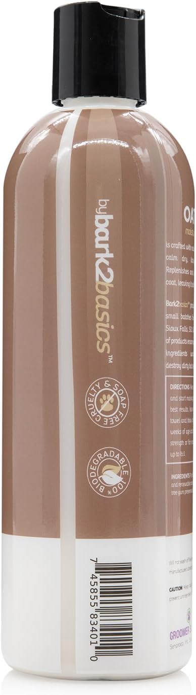 Oatmeal Dog Shampoo, 16 oz - Natural Colloidal Oatmeal, Natural Ingredients, Calms Dry Itchy Irritated Skin