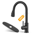 Kitchen Faucet, Pull Down Sprayer, Deck Plate, Matte Black