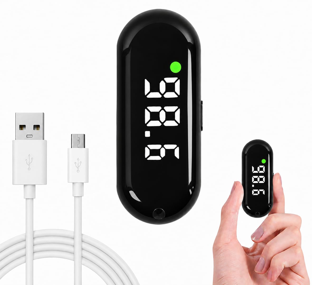 Rechargeable Medical Forehead Thermometer for Adults and Children Black Non-Contact Digital Thermometer with Fast