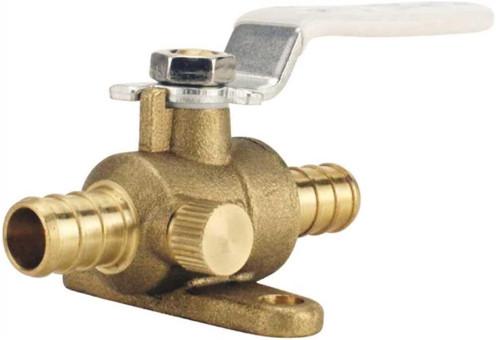 Apollo Apxv12wd Ball Valve With Drain & Mounting Pad, Brass