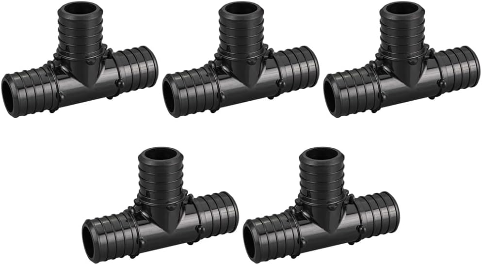 (Pack of 5) Topaipe 1 x 1 x 1 Inch PEX Poly Crimp Equal Tee